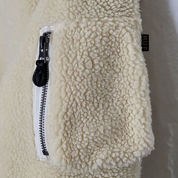 Huf Fleece Sherpa Bomber Jacket Size Medium - Picture 4 of 9